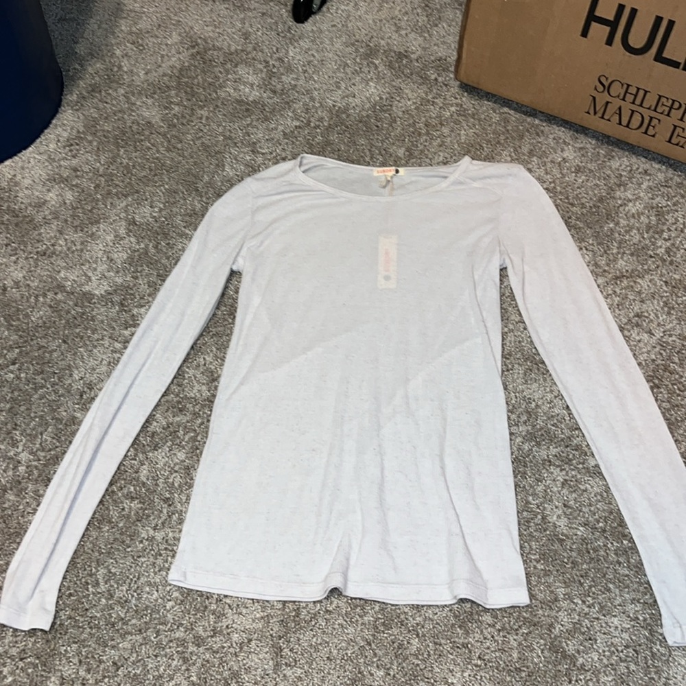 NWT Sundry Layer Long Sleeve Ribbed Tee Pearl Size 1 Small Fits Up To Medium